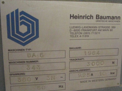 Широкоформатний штабелер Baumann BA 6 N - Зображення 3