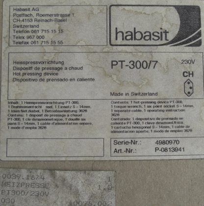 哈巴斯特熱壓裝置 PT-300：圖片 3