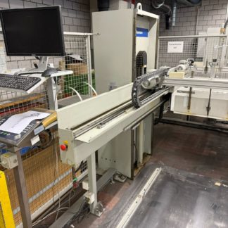 Baumann Ablader BA-3 links stehend mit Zählwaage, für hohe Stapel